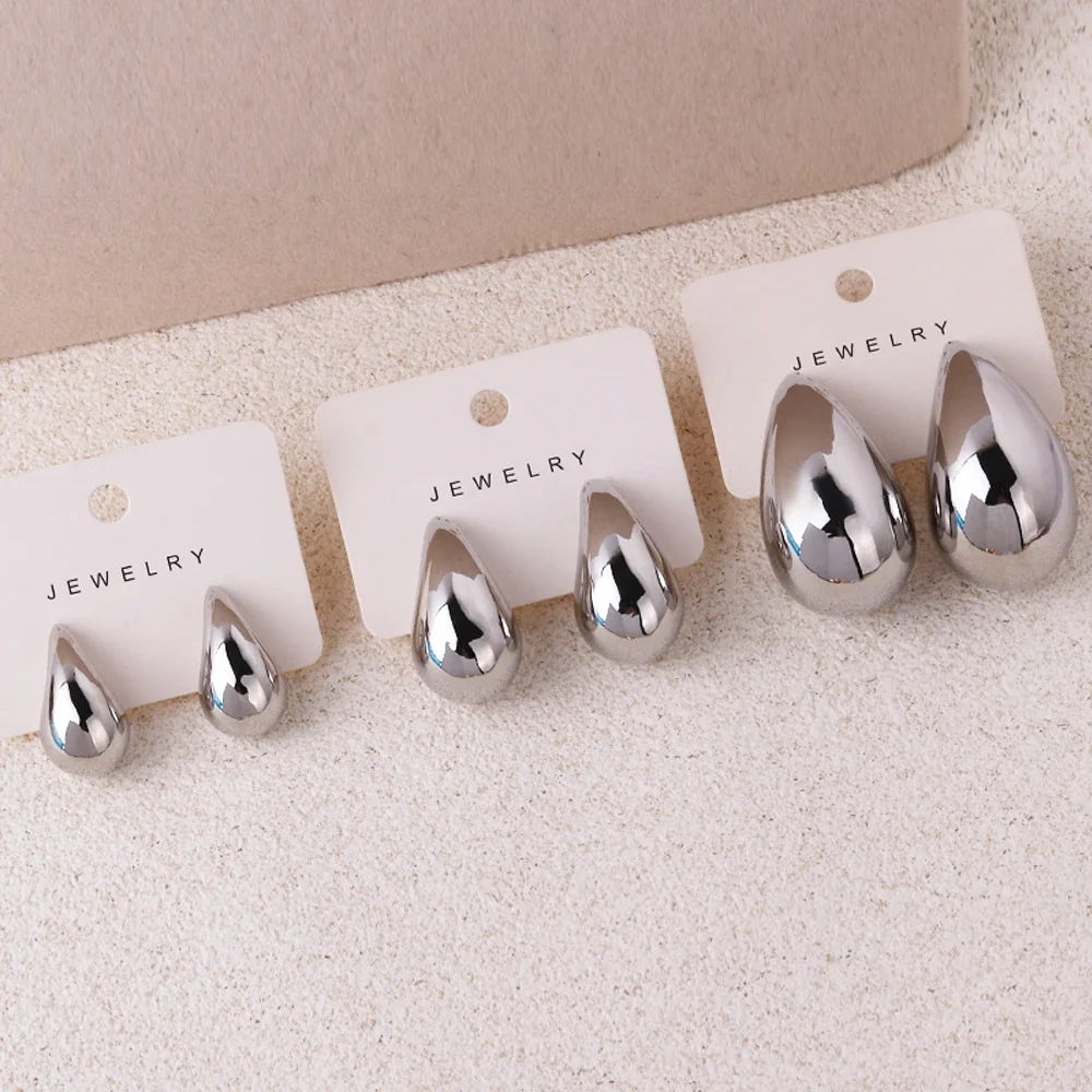 925 Sterling Silver Gold Plated 12/14/18mm Extra Large Drop Earring Oversized Chunky Hoop Earrings for Women Girl Luxury Jewelry