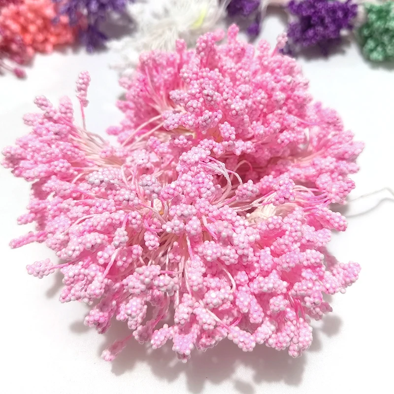 800 Stück 5 mm/0,19 Zoll Staubblatt handgemachte künstliche Blumen für Hochzeit Party Home Dekoration DIY Scrapbook Kuchen Handwerk Zubehör – Detail 7