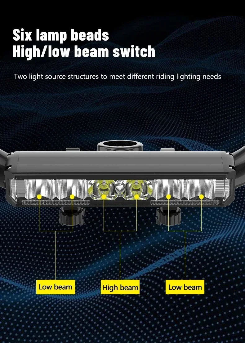Description Picture 6 of item2000LM Bike Front Light 5200mAh 7 Modes Type-C Charging Bicyle Light Aluminum Alloy MTB Road Bike Headlight Bicyle Accessories