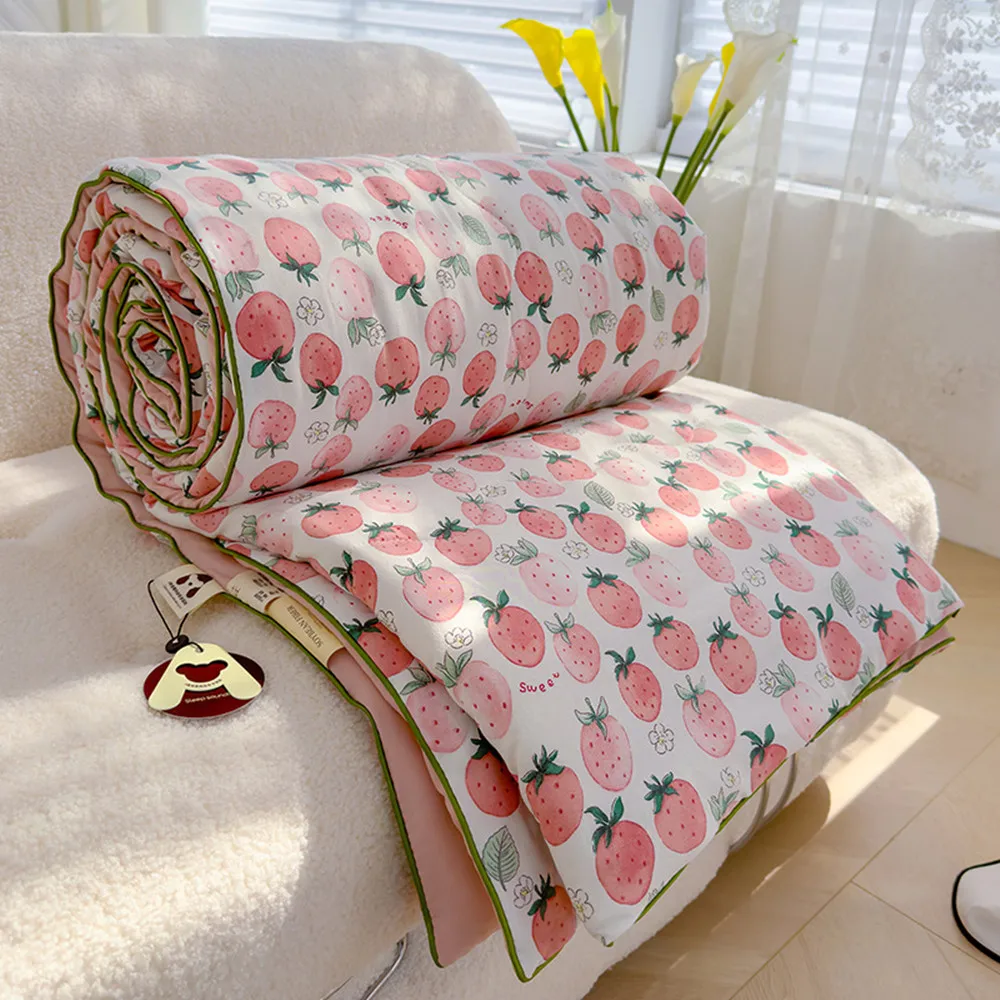 cartoon dinosaur bear print kidsren's summer blanket refreshing kidsren's room kindergarten summer quilt without pillowcase 1 pack