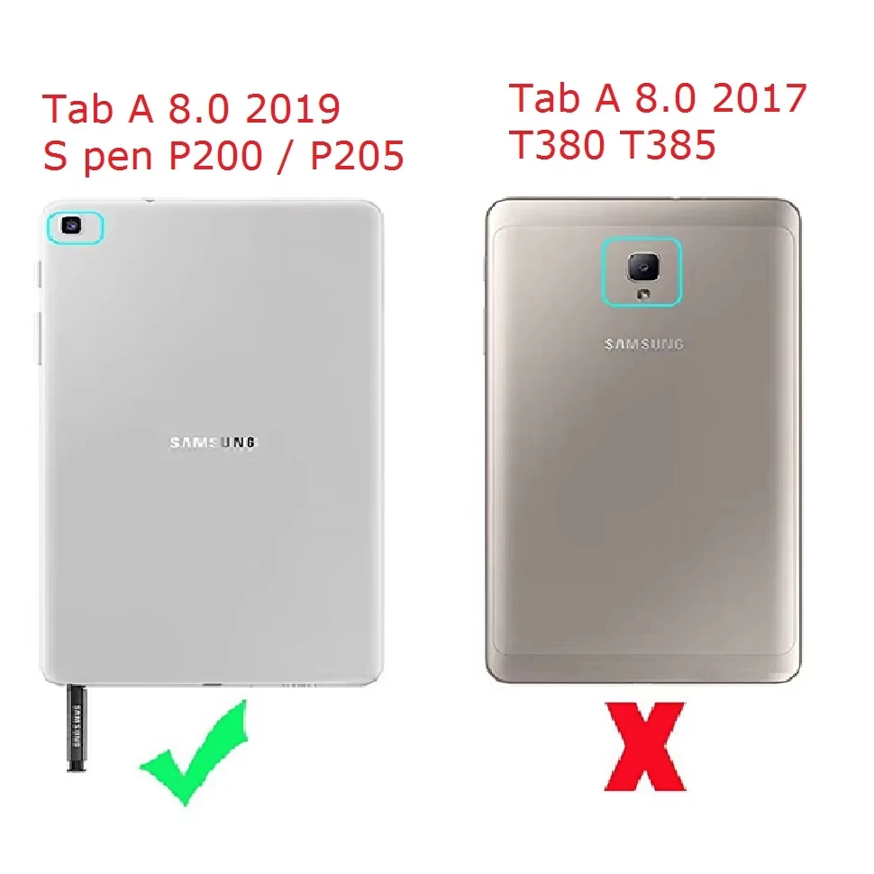 2019 Samsung Tab A 8.0 用ケース S ペン付き (SM-P200/P205