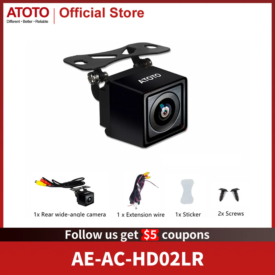  ATOTO AC-HD03LR 720P Rearview Backup Camera (180° Wide-Angle),  for ATOTO S8 Models only, VSV (Virtual Surround-View) Parking, LRV (Live  Rear-View), Night Vision and Waterproof : Electronics