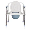 Adult Potty Chair Steel Handicapped Folding Portable Commode Chair Height-adjustable Elderly Commode Chair 5