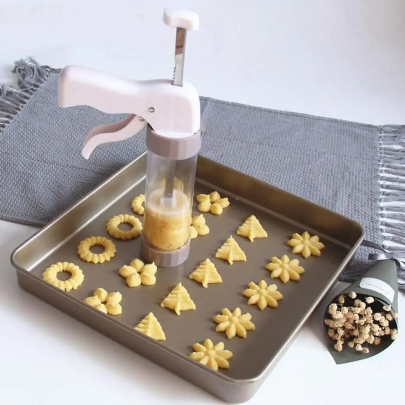Cake Cream Decorating Gun Set Cookie Biscuit Pastry Syringe Stainless Steel Nozzle Squeezer Extruder Baking Tools 1pc cake decorating tip set,baking supplies,cake icing nozzles,baking nozzle set,cake decorating nozzle set