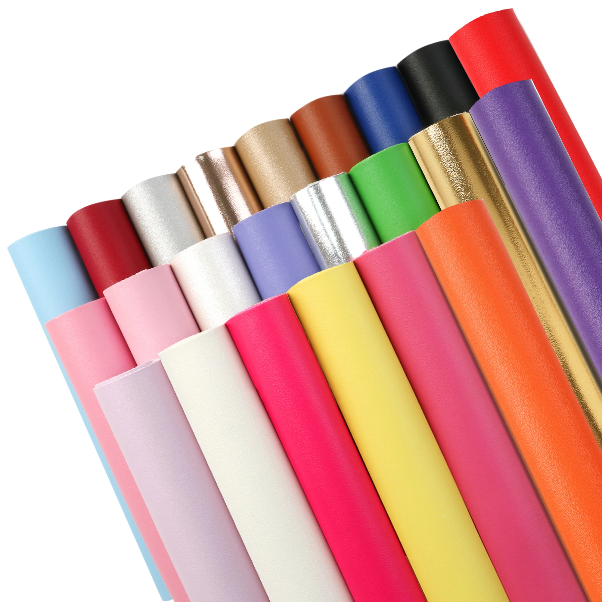 Solid Color Faux Leather Sheets Sheepskin Candy Color Synthetic Leather Fabric Roll for DIY Garment Handbags Hair Bows