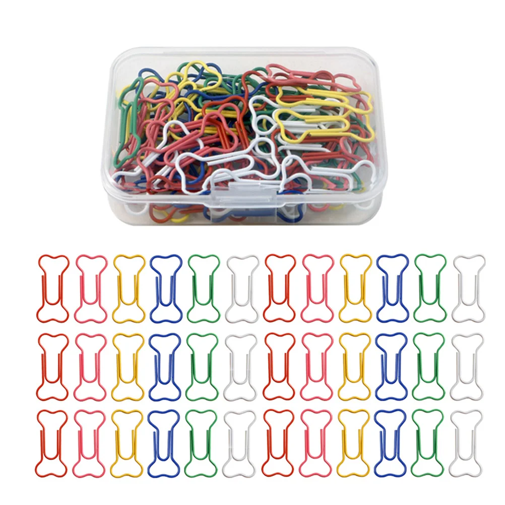 

Nuobesty Office Paper Clips Bone Shape Cute Small Clamps Assorted Colors Note Bookmarks Planner Supplies Gifts