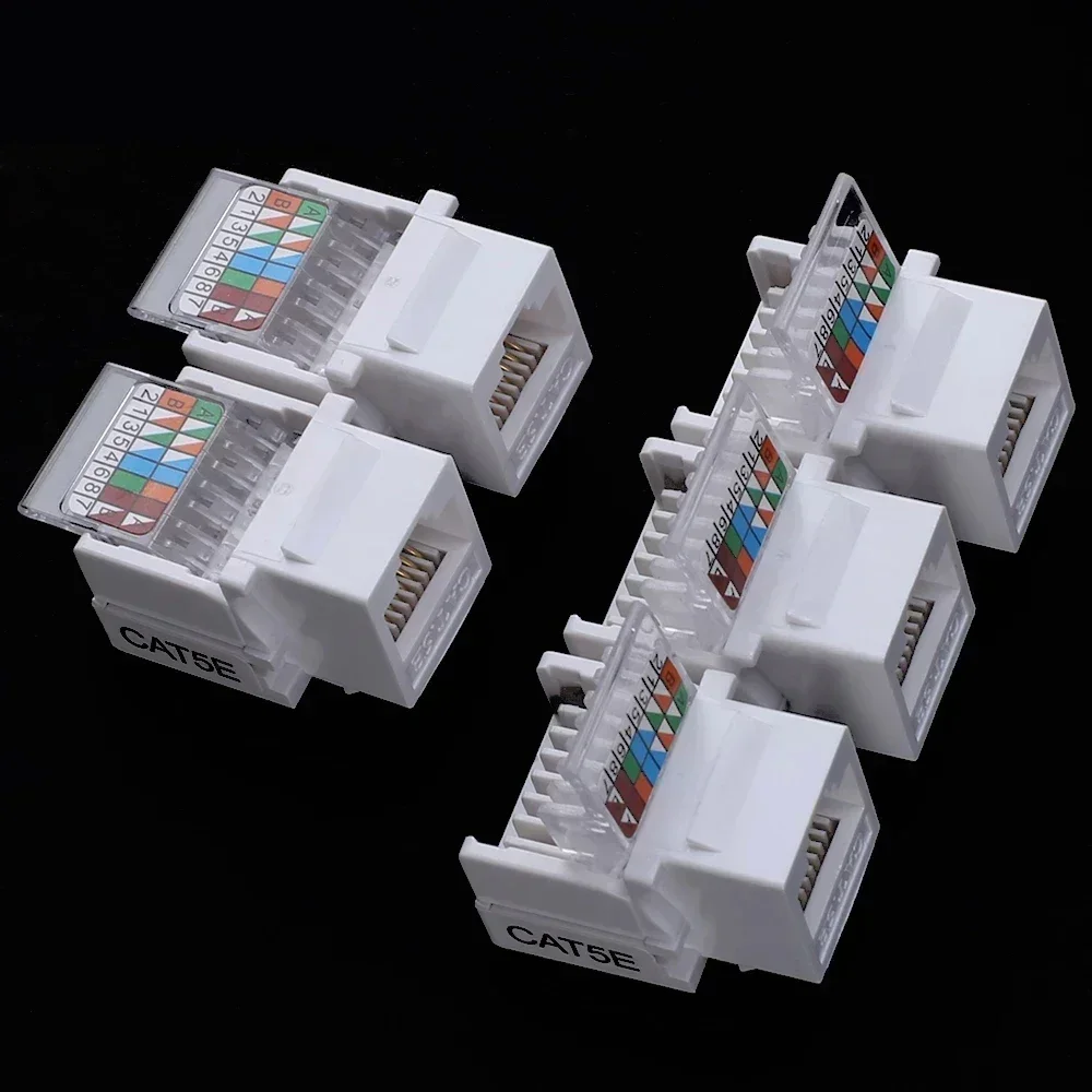 rj45 cat6 utp female jack connector network module for wall plate free tool network ethernet lan cable cat6 rj45 connector 5pcs Tool-free CAT5E UTP Network Module RJ45 Connector Information Socket Computer Outlet Cable Wall Plug  Adapter Jack