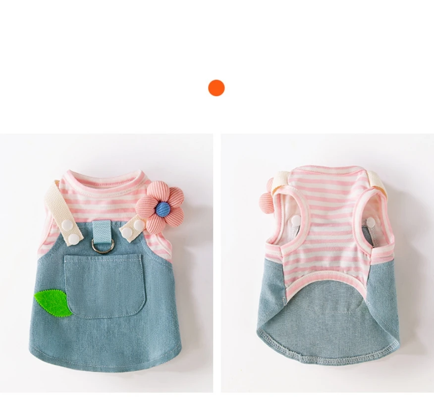 Denim Striped Pet Vest Dress 5