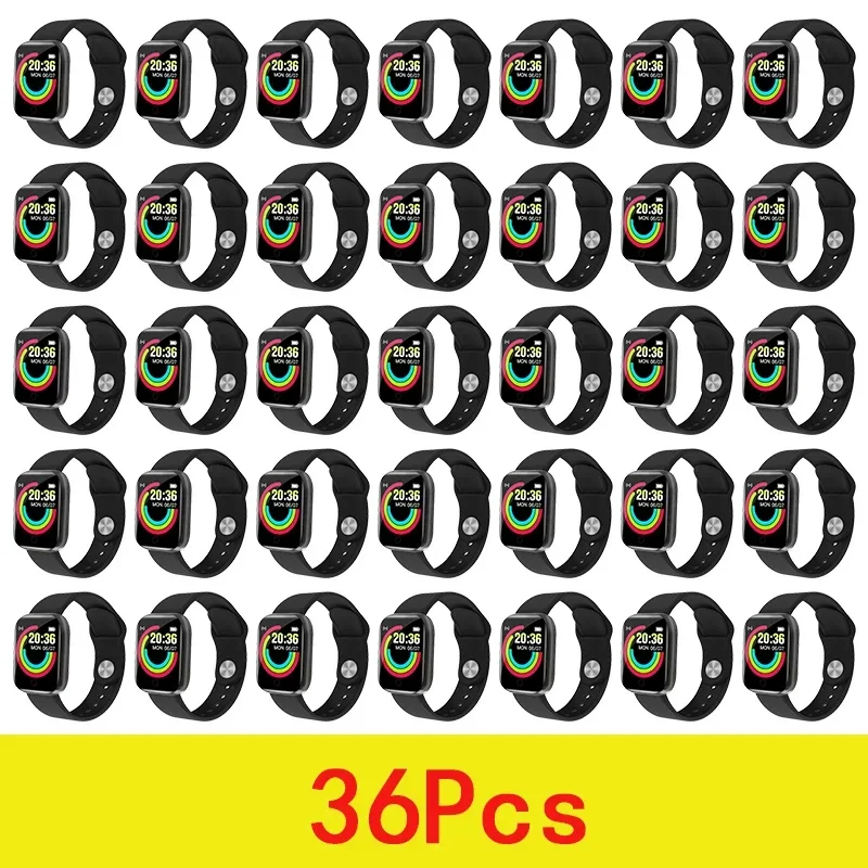 

36Pcs D20 Smartwatch Y68 Sport Bluetooth Color Screen Waterproof Fitness Bracelet Health Blood Pressure Heart Rate Sleep Monitor