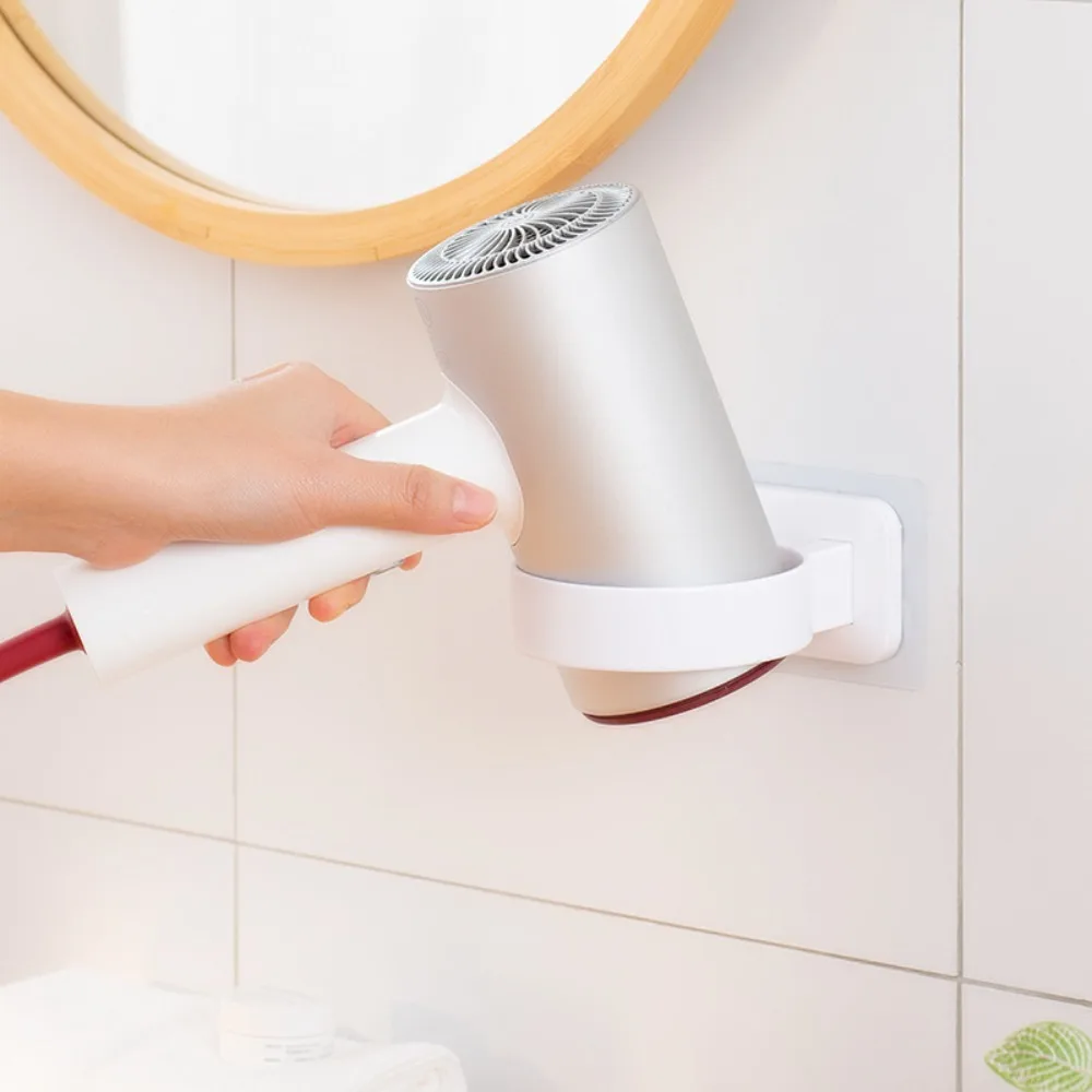 Punch-free Hairdryer Storage Rack Wall Mounted Holder Stand Shelf For Home Bathroom Dressing Room No Drill Organizer