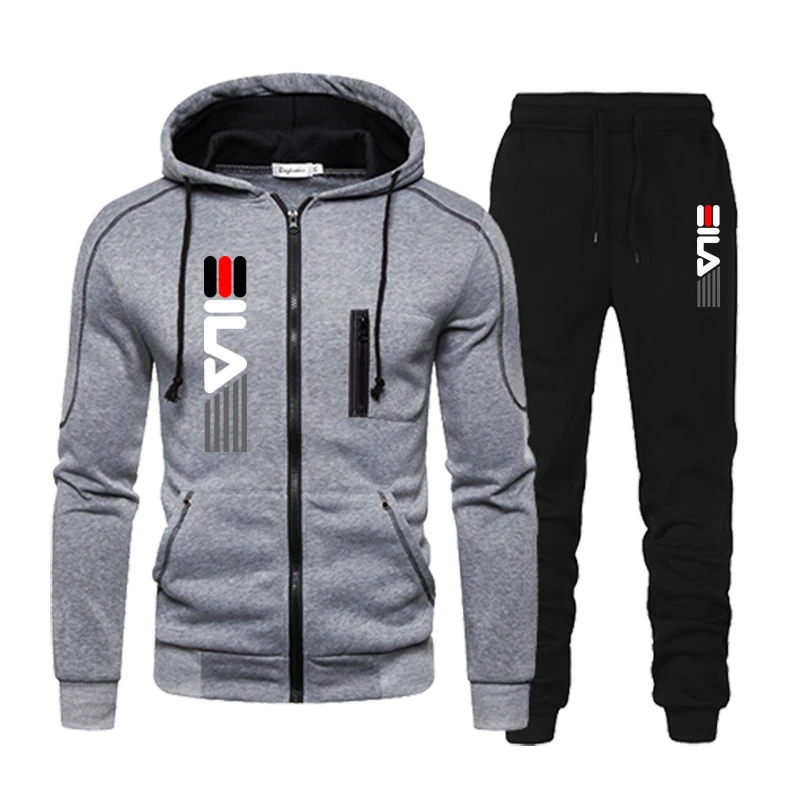 Mens Zipper Jacket Hooded Pullover+Sweatpants 2 Piece Set Fashion Casual Tracksuit Winter High Quality Jogger Male Tops Or Pants men s zipper hooded jacket sweatpants tracksuit casual new hoodie set male autumn winter jogger sportswear