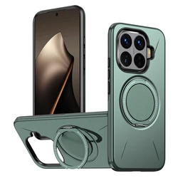 Enhanced Armor Shockproof Phone Case with Rotating Magnetic Ring Bracket for Xiaomi 17 pro (Green)