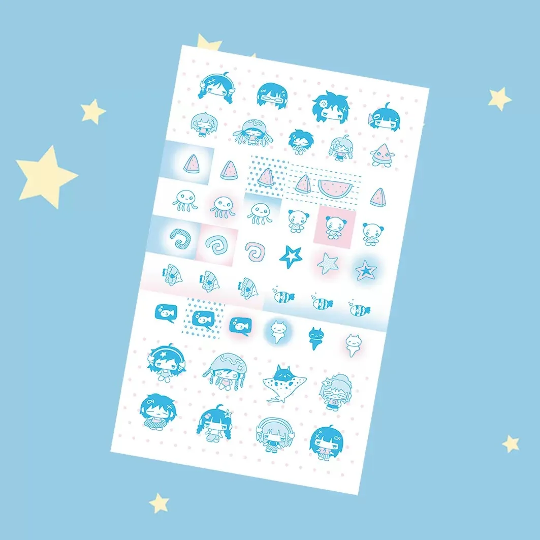 Korea Cute Summer Retro Girl Character Decorative Stickers for DIY Crafts and Journaling