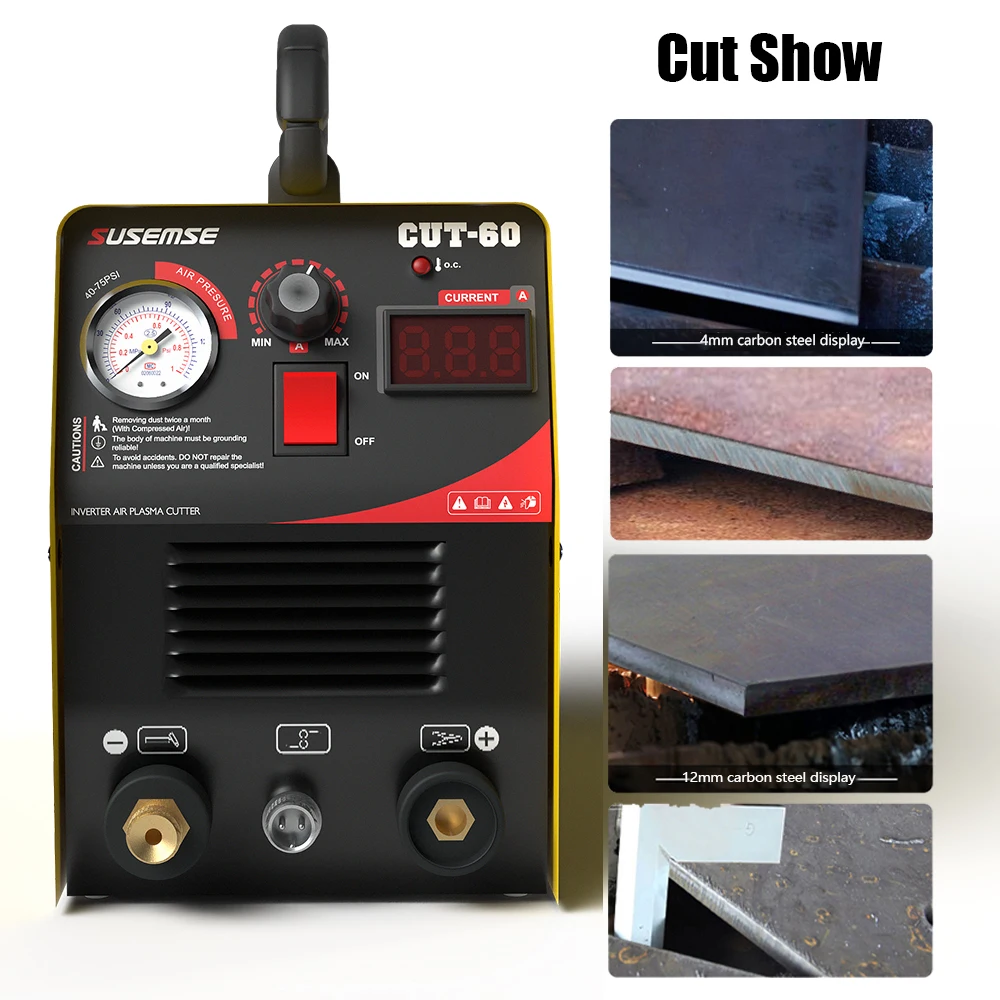 Susemse Plasma Cutter Cut60 HF Digital Control Plasma Metal Cutting Machine IGBT Max Cutting Thickness 2/3 inch（18mm） 60Amps 5