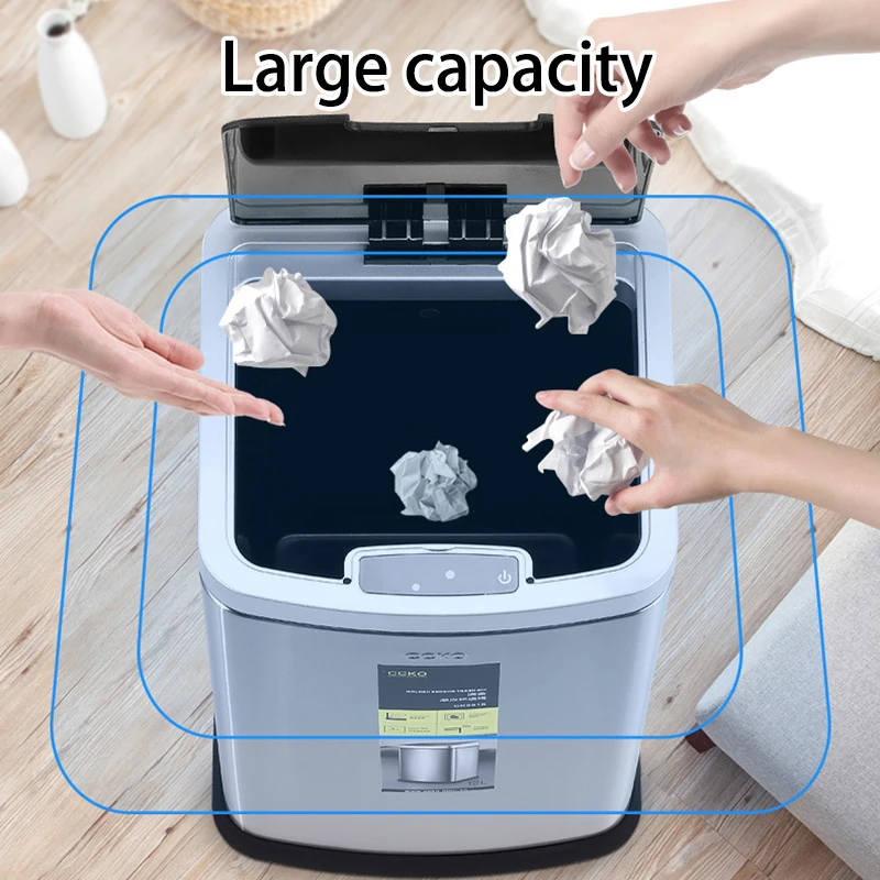 자동 센서 쓰레기통 대용량 쓰레기통 음식물 쓰레기 쓰레기통 주방 쓰레기 재활용 휴지통 청소 도구