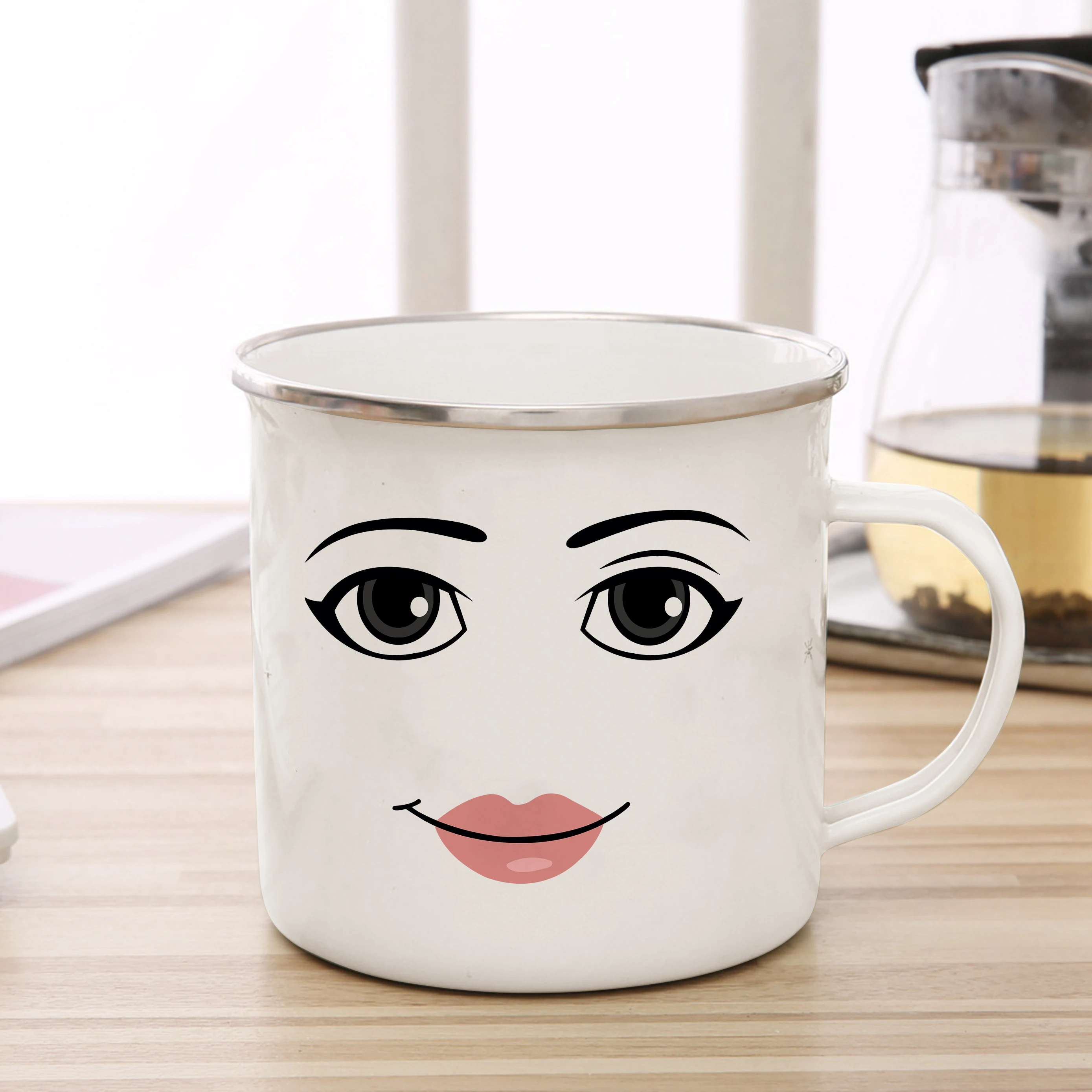 Custom Mug Glass Coffee Mug Coffee Cup Ceramic Mug Ceramic Coffee Cup Creative Game Inspired Woman Face Mug Funny Man Enamel Mug Woman Face Coffee Cute Gamer Birthday Gift Back to School