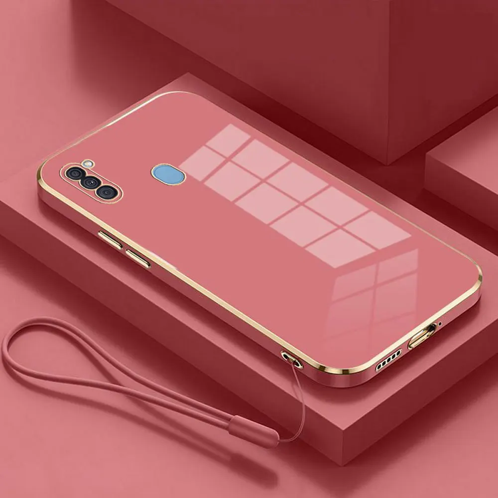 Luxury Square Plating Shockproof Silicone Back Cover Phone Case