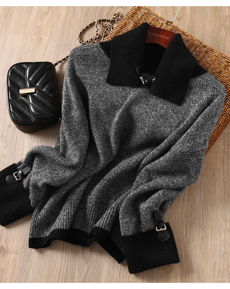 

108cm Bust Autumn Spring Original Design Women Fair Isle Handknit Vintage Inspired Handmade Wool Pullover Sweaters Jumpers