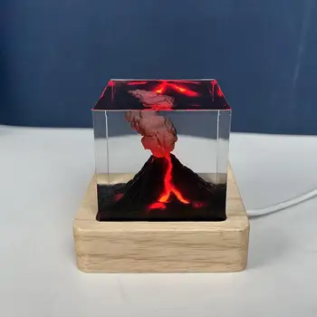 Kids Table Lamp Creative Resin Volcanic Light Relaxing Sleep Nightlight Lighted Volcano Ornament For Study Room Living Room 2