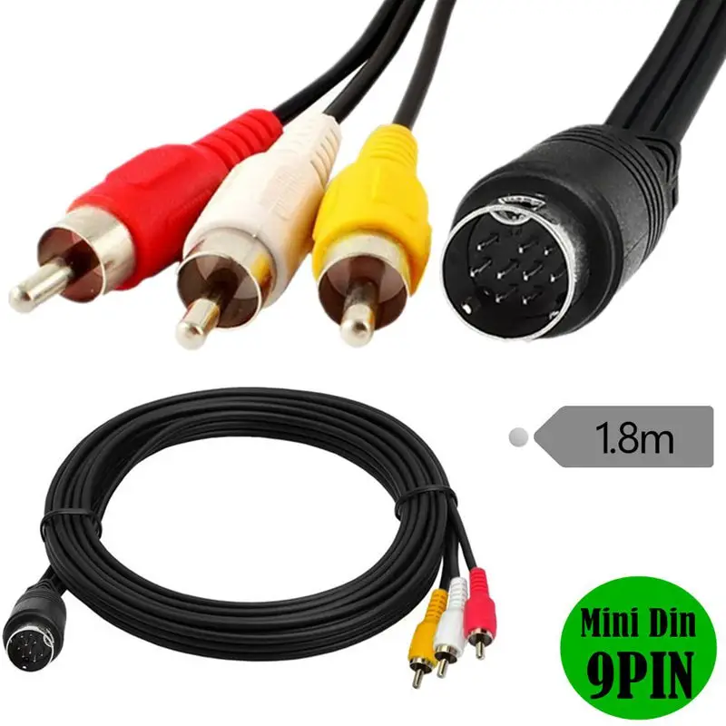Mini Din 9Pin S-Video A 3Rca Rgb Tv Hdtv Adattatore Cavo Differenza Di Colore Cavo S-Terminal Lotus Audio Video Connection Cable