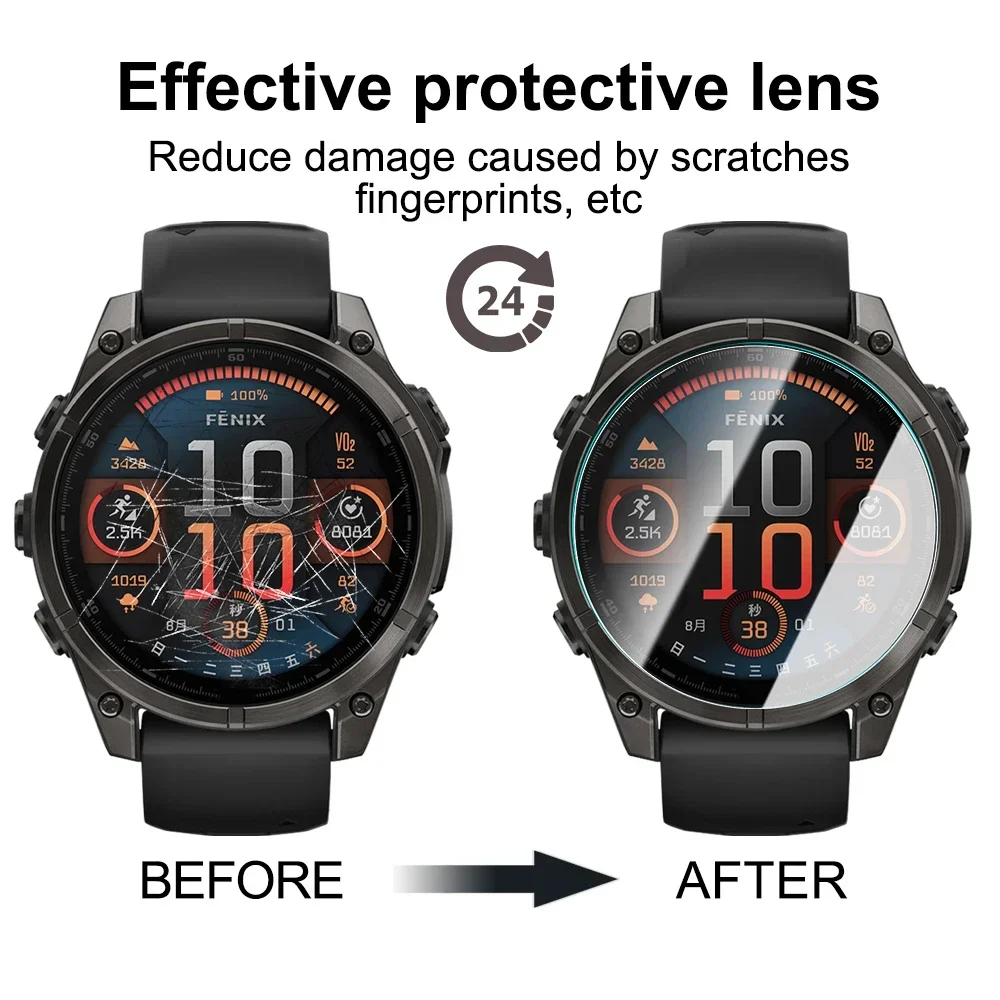 1-5Pcs Tempered Glass for Garmin Fenix 8 Protective Cover Screen Protectors Film for Fenix 8 43/47/51mm Smartwatch Glassed Films