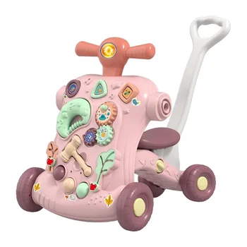 3 in1 Multifunctional Musical Baby Stroller & Walker Foldable Hand-Slide Learning Toy with Anti-Tip Design with  LED Lights 1