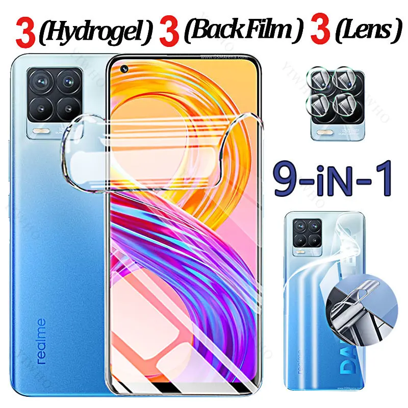 Custodia Pellicola Idrogel Per Realme 8 Pro 8I 8 S 5G Pellicola Salvaschermo Per Realme 8Pro 8I 8 S 8 S I Back Film In Gel D'Acqua Obiettivo Hd Non Ve