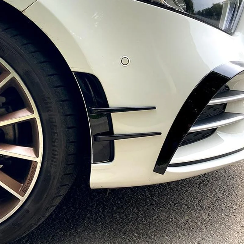 car bumper spoiler 2Pcs For Benz A-Class A180 A200 A220 Front Bumpers Lip Air Vent Trim Spoiler Canards Splitter