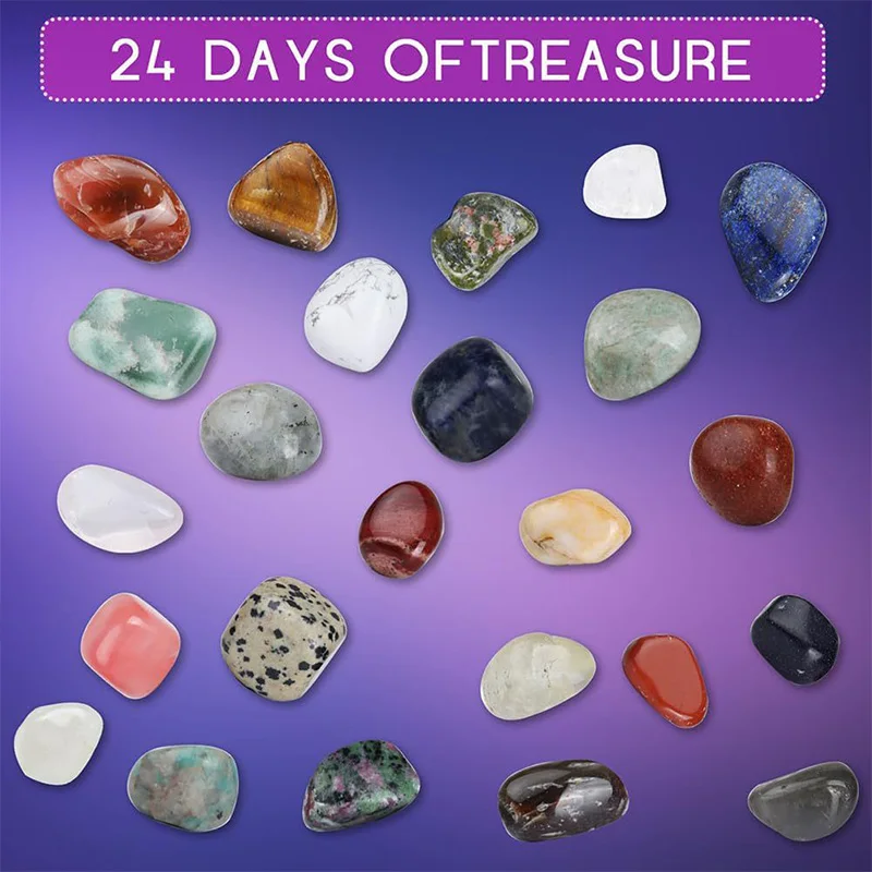 1Set Christmas Ore Advent Calendar 24 Days Holiday Countdown Advent Calendars Gift Boxes With Crystal Rocks Gems Stone Xmas Gift images - 6