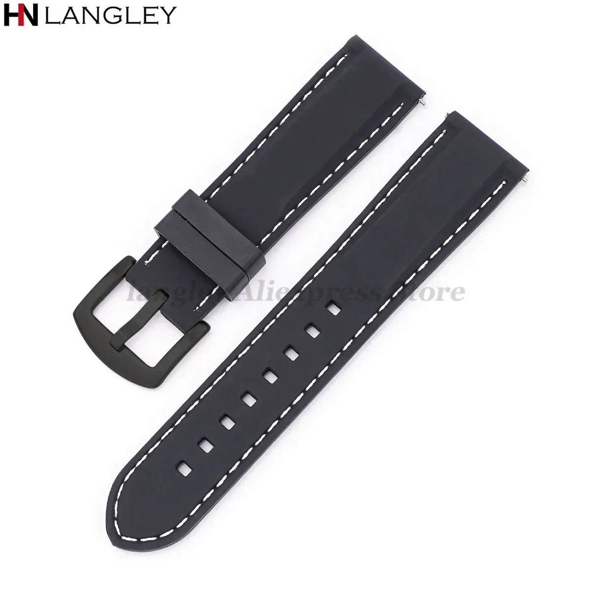 Universal Waterproof Silicone Watchband - Sporty Rubber Wrist Strap