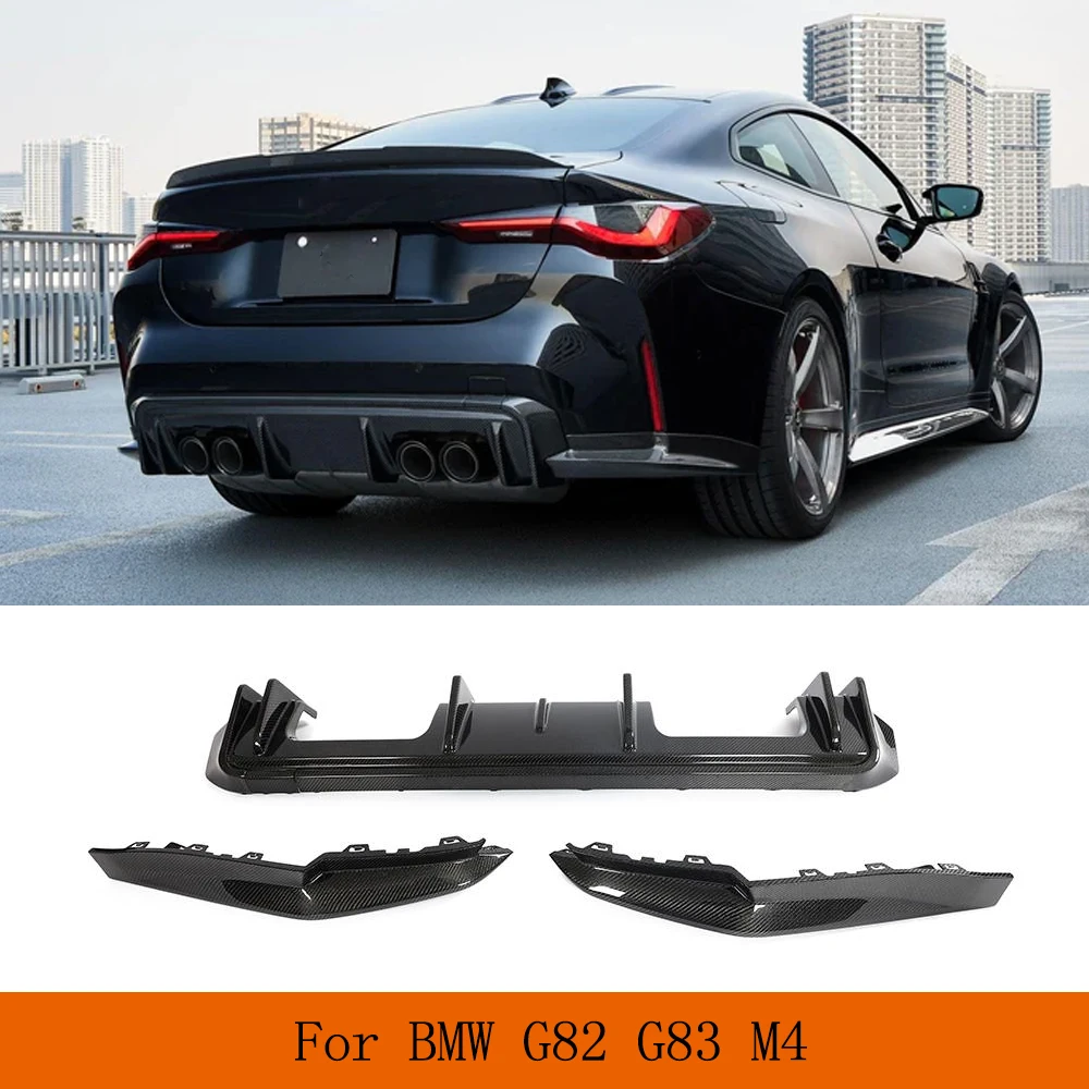 

Диффузор для заднего бампера, разветвители для губ для BMW 4 серии G82 G83 New M4 2021 2022, Автомобильный задний диффузор, спойлер из настоящего углеродного волокна