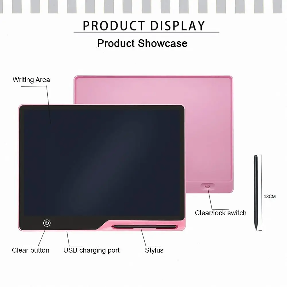 메모장 LCD 필기 태블릿, 어린이 전자 컬러 스크린 드로잉 도구, 메모, 어린이 생일 선물 필기 패드, 16 인치
