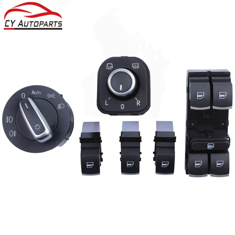 

Переключатель окна автомобильной фары для VW Golf 5 6 Tiguan Passat B6 Jetta 6 GTI 5ND959857 5ND959565A 5ND959565B 5ND941431B 5ND959855