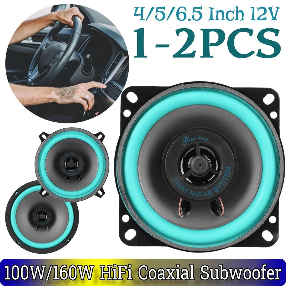 4/5/6 Inch Car Speakers 100W/160W Max Universal HiFi Coaxial Subwoofer Car Audio Music Stereo Full Range Frequency Auto Speakers