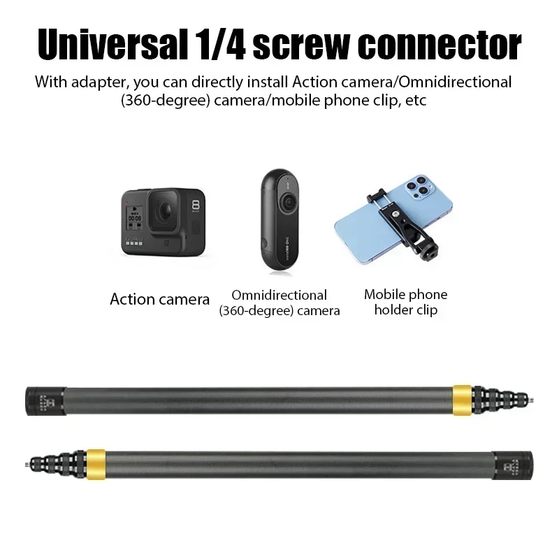 Carbon Fiber Invisible Extended Edition Selfie Stick for Insta360 X3 GO3 Action 4 Accessories 300CM DJI GoPro 10 Selfie Stick