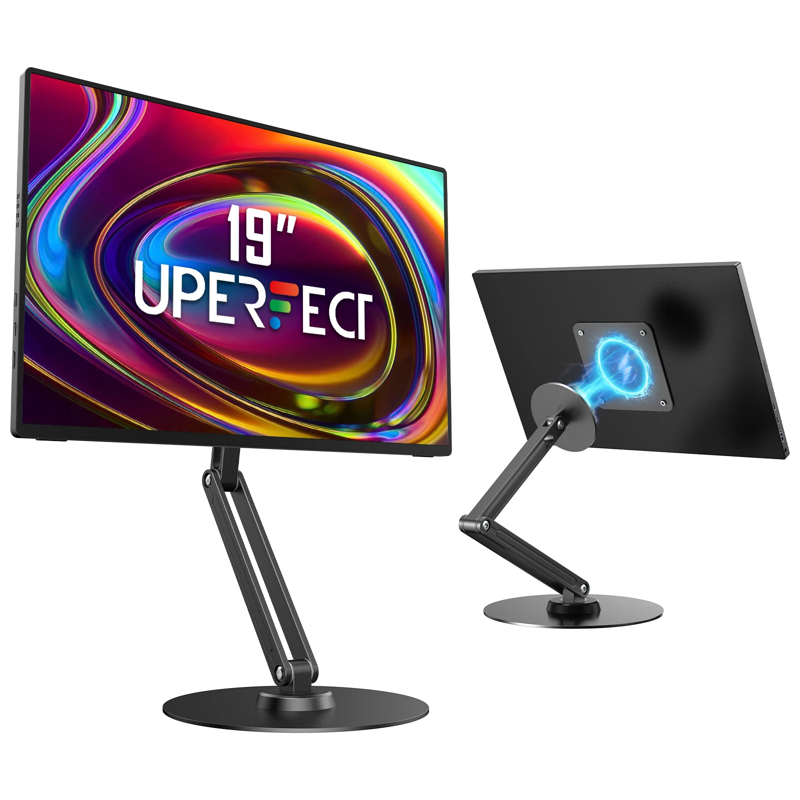 Adjustable Magnetic Stand Holder 10-19 Inch Portable Monitor Tablet Aluminum Foldable Arm Swivel Desk Stand Mount