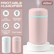 

Mini Air Humidifier Portable Rechargeable Cool Mist Atomizer With Adjustable Spray Mode Night Light For Bedroom Office Car