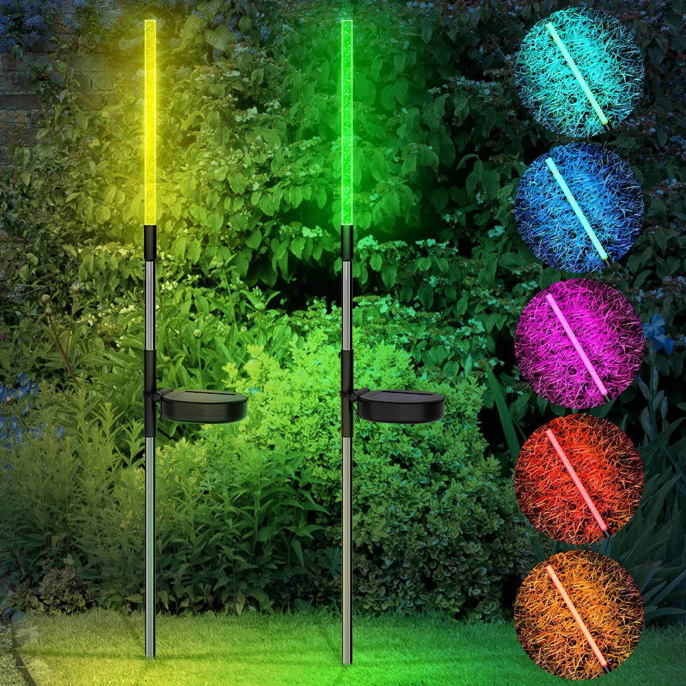 2 Pcs Solar Bubble Stake Lights Outdoor, Waterproof Color Changing LED Solar Garden Light for Walkway, Yard, Patio & Lawn Decors