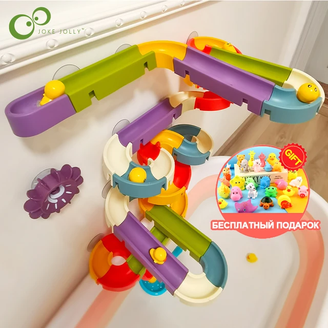 Bath Toys Water Balls Tracks Blocks for Kids for Wall Bathtub Toy Slide for Toddlers DIY Take Apart Set Shower Gift for Children 1