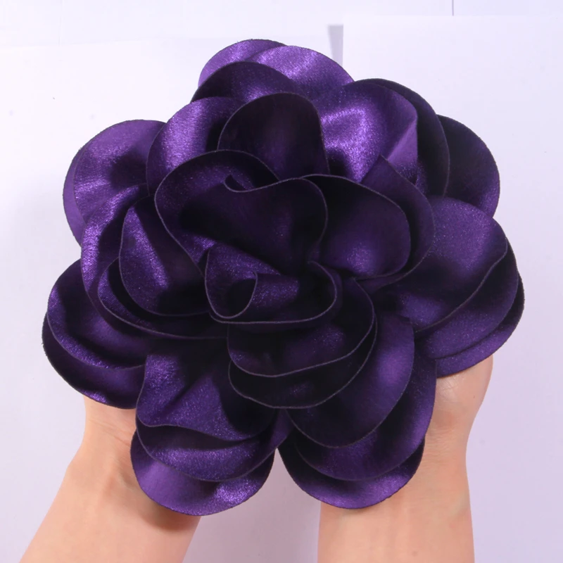 19 cm große super große Blume, beliebt in Europa, handgefertigte Satin-Blumen, künstliche Blumen für Hochzeit, Braut-Dekoration – Detail 4