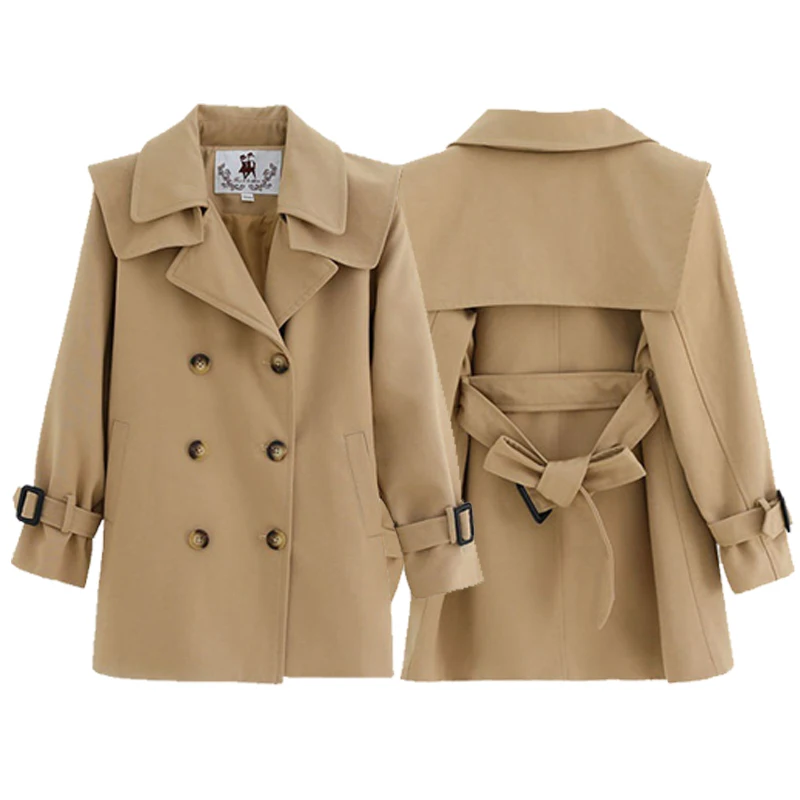 Girls Autumn Coats Kids Windbreaker Long Sleeve Trench Children Clothing Teens Girls Thicken Warm Outerwear 4-14 Years