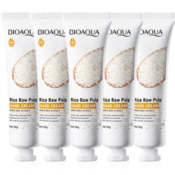 BIOAQUA White Rice Hand Cream - Moisturizing & Brightening Skincare for Nourished, Hydrated Hands (5pcs)