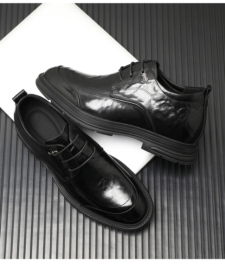 Neue Mann 6/8CM Plattform Kuh Leder Höhe Erhöhen Männer Schuhe Büro Business Hochzeit Kleid Aufzug Schuhe mann Lift Anzug Schuhe – Detail 18