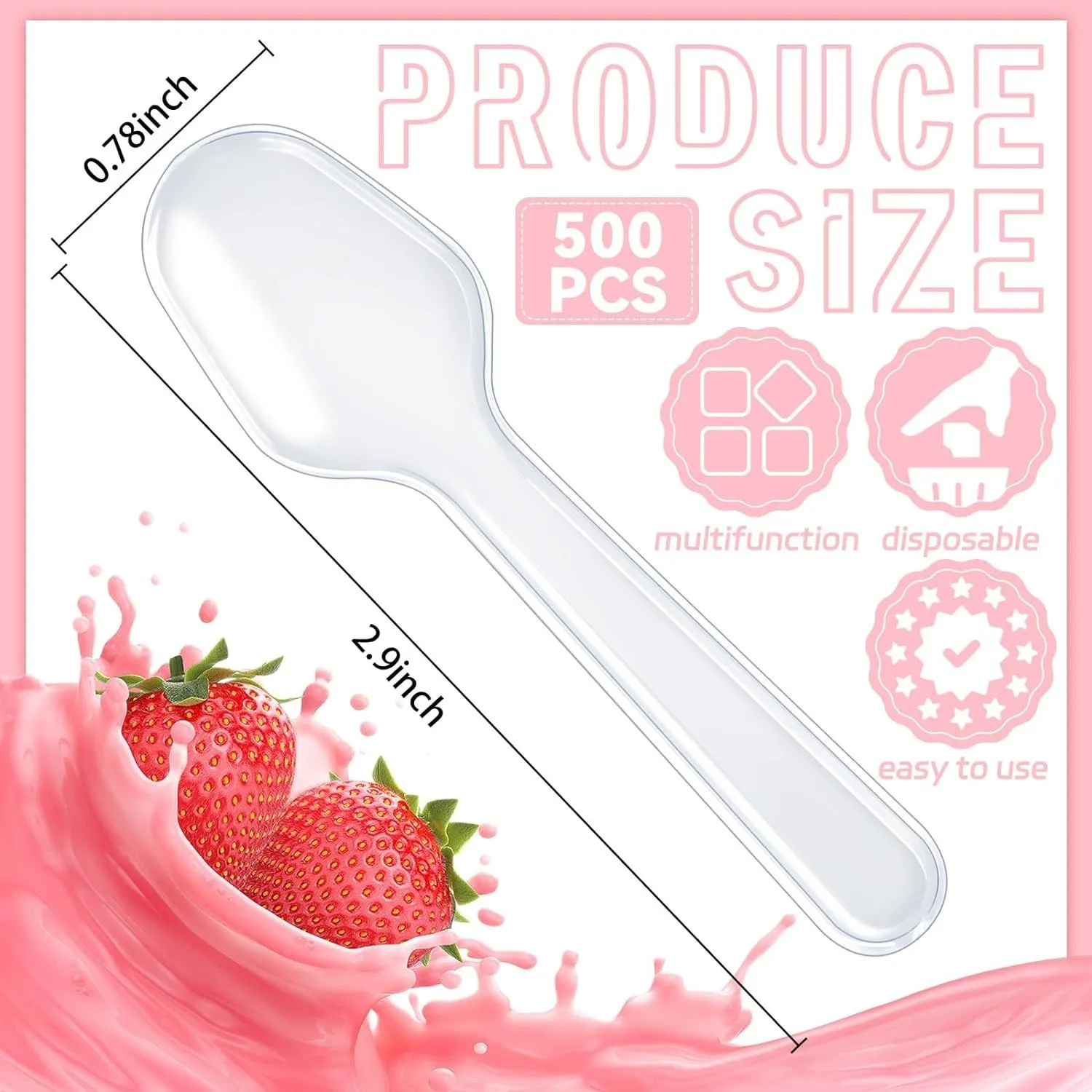 500pcs Mini Ice Cream Spoon Disposable Dessert Spoons Wedding Party Tableware Kitchen Accessories Tool Birthday Party Supplies