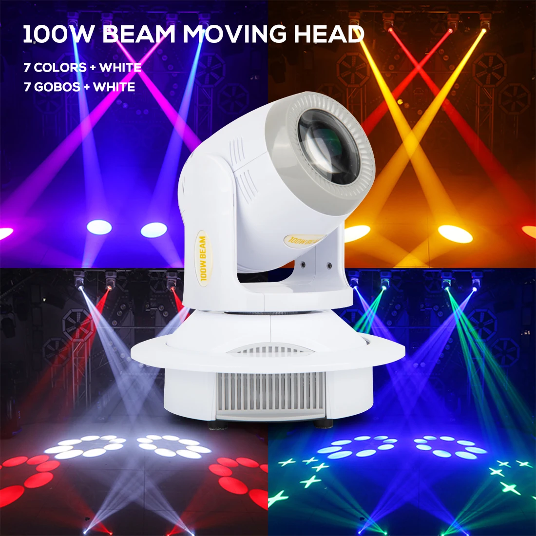 

MOKA SFX 100W RGBW Beam Moving Head Disco Light DJ LED Gobos Lighting Professional KTV Stage Show Light DMX Control