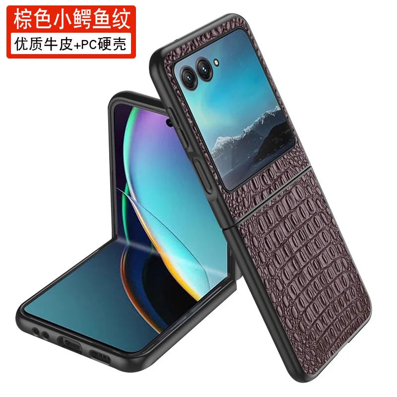 Luxury Genuine Leather Wallet Business Phone Case For Motorola Moto Razr 40 Razr40 Ultra Credit Card Money Slot Cover Holster