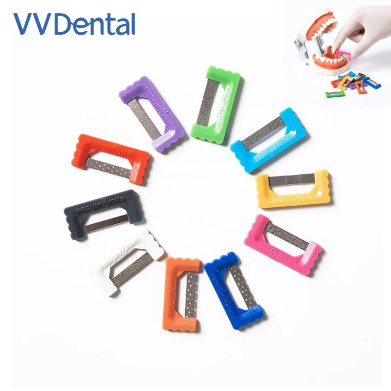 VV Dental 10Pcs Orthodontic Interproximal Reduction Strips Reduction Strips Hand Use Polish Reusable & Autoclavable