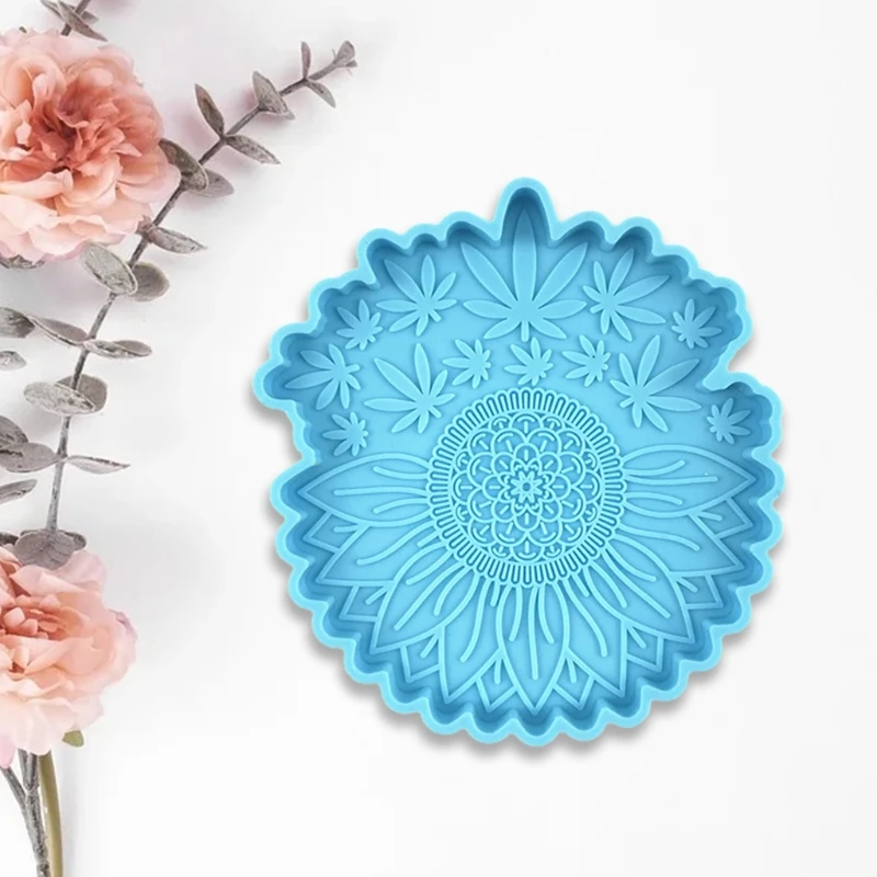 Y4QE DIY Maple Leaf Epoxy Resin Mold Holder Silicone Mould