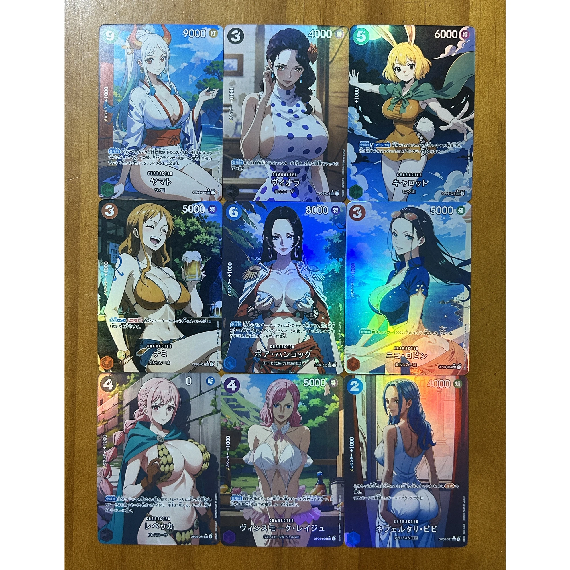 One Piece Hancock Yamato Nami Robin Rebecca Flash Card Diy Self Made OPCG Classic Game Anime Collection Cards Gift Toy 9Pcs/set
