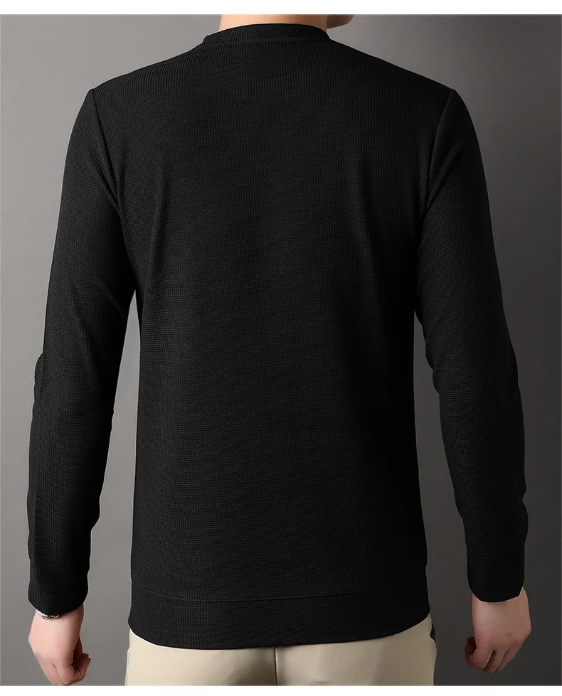 Autumn Winter Male Round Neck Solid Color Sweater Simple Fashion All-match Bottoming Jumpers Men Knitting Tops Homme Pullovers